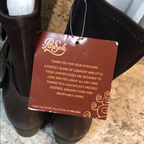 NWT Pure Sole Radisson Brown Leather Heeled Boot - Picture 7 of 12